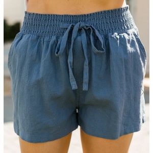 ‼️48 HOURS SALE‼️NWT Love Tree Stone Blue Linen Shorts Size Large